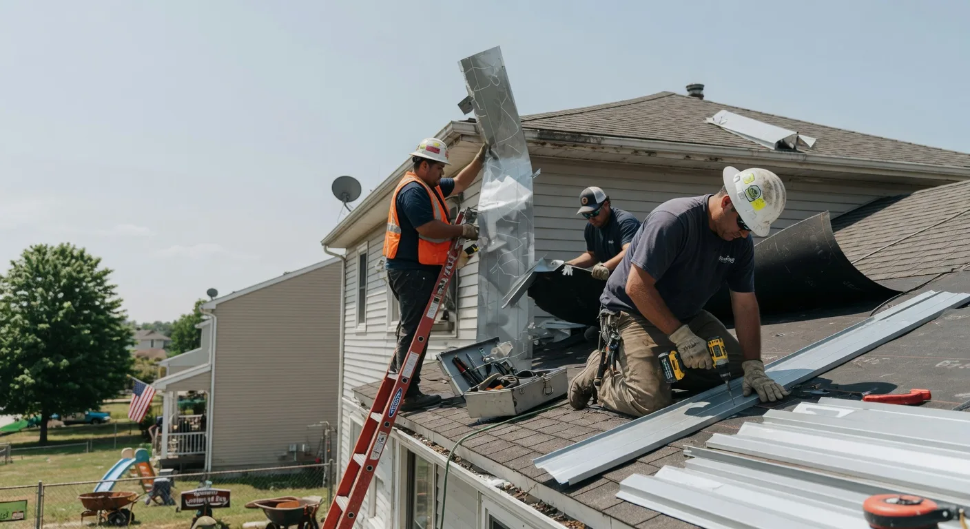 Storm Damage Metal Roof Repair in Hardenville, MO